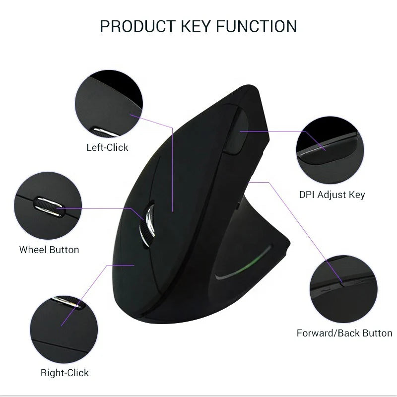 Ergonomic Vertical Wireless Mouse