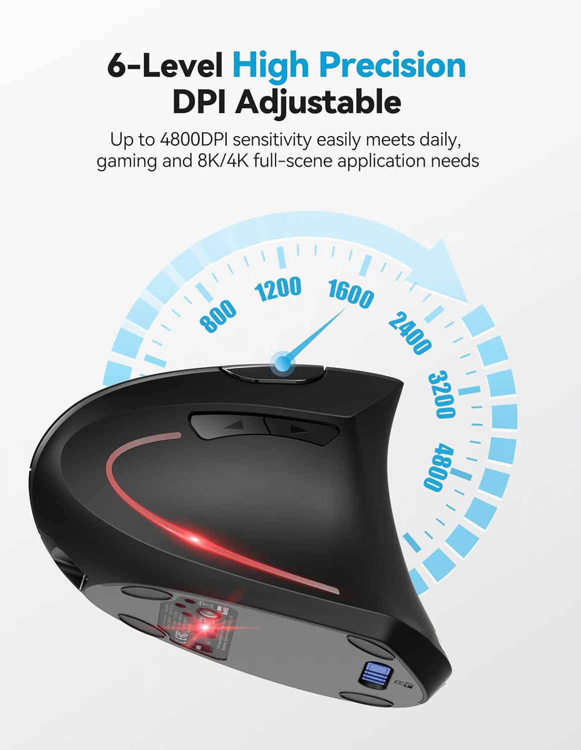 Ergonomic Vertical Wireless Mouse