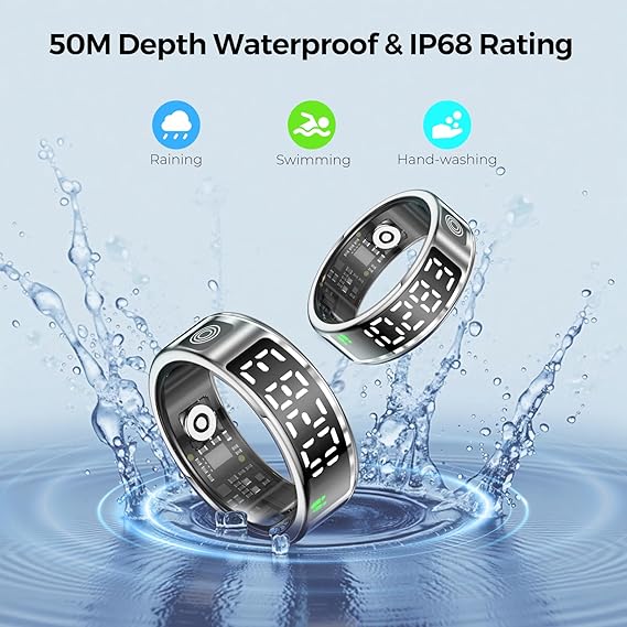 Smart Ring With Display Screen Touch Flip Smart Finger